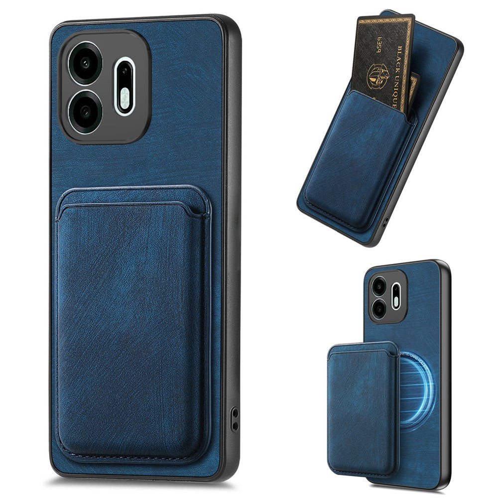 For OnePlus N6 4G Magnetic Case Retro Leather + TPU Phone Cover with Detachable Card Slot