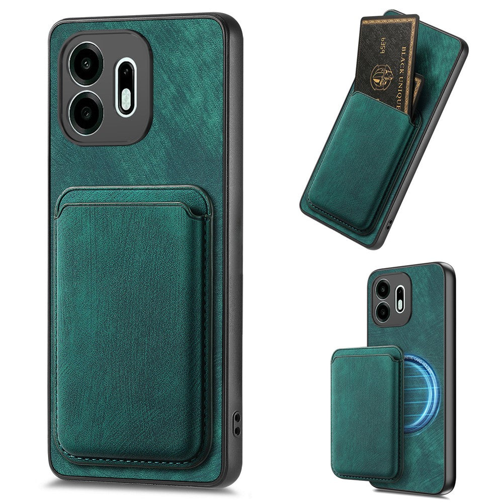 For OnePlus N6 4G Magnetic Case Retro Leather + TPU Phone Cover with Detachable Card Slot