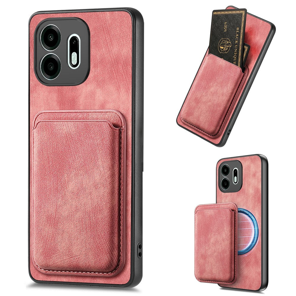 For OnePlus N6 4G Magnetic Case Retro Leather + TPU Phone Cover with Detachable Card Slot