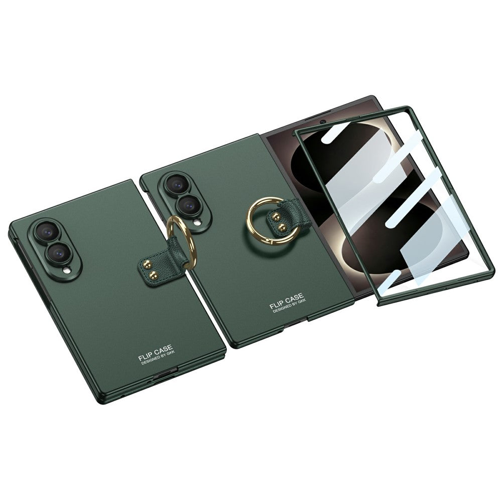 GKK For Samsung Galaxy Z Fold8 Case with Ring Holder Slim Hard PC + Tempered Glass Phone Cover
