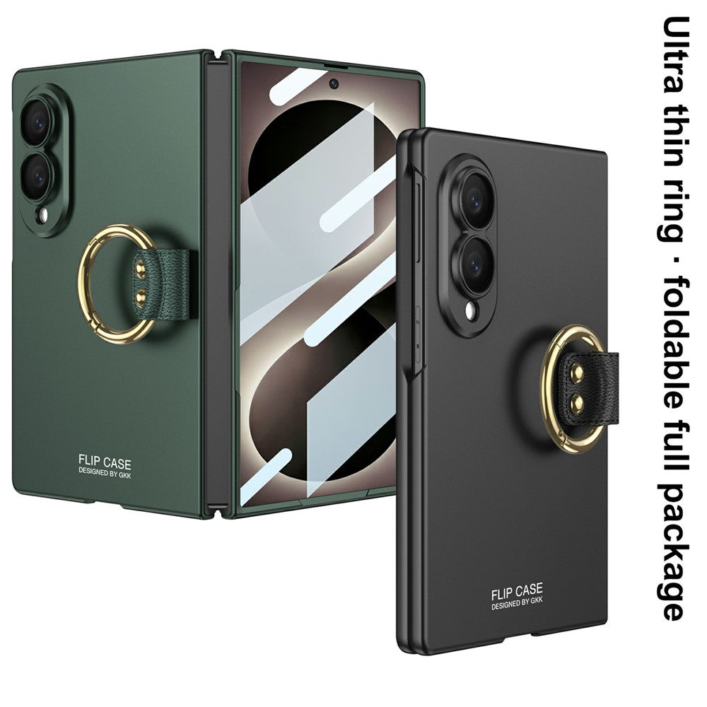 GKK For Samsung Galaxy Z Fold8 Case with Ring Holder Slim Hard PC + Tempered Glass Phone Cover