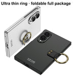 GKK For Samsung Galaxy Z Fold8 Case with Ring Holder Slim Hard PC + Tempered Glass Phone Cover