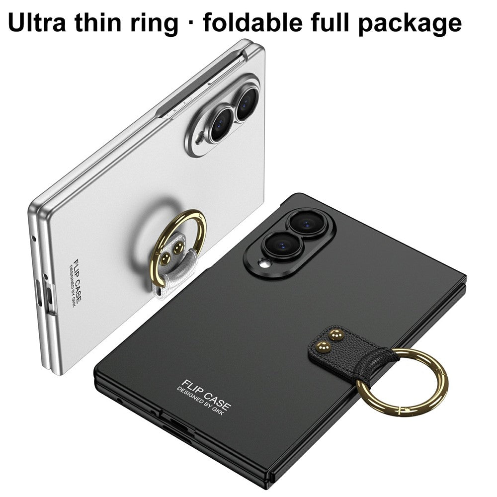 GKK For Samsung Galaxy Z Fold8 Case with Ring Holder Slim Hard PC + Tempered Glass Phone Cover