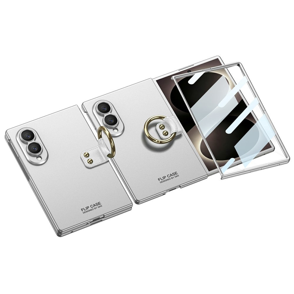GKK For Samsung Galaxy Z Fold8 Case with Ring Holder Slim Hard PC + Tempered Glass Phone Cover