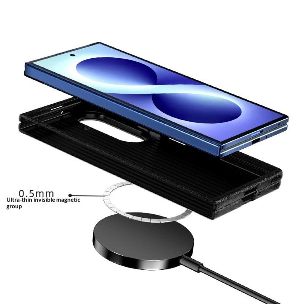 ABEEL For Samsung Galaxy Z Fold8 Magnetic Case Carbon Fiber Texture Phone Back Cover
