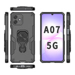For Samsung Galaxy A07 4G Case Rotatable Ring Kickstand PC + TPU Shockproof Phone Cover