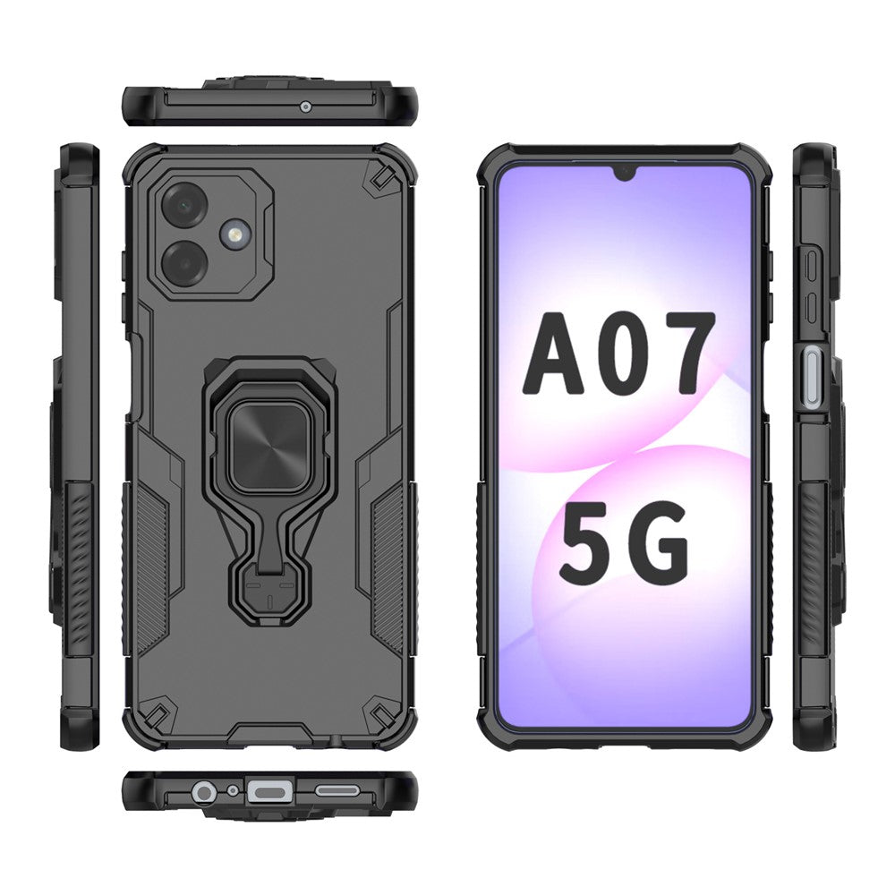 For Samsung Galaxy A07 4G Case Rotatable Ring Kickstand PC + TPU Shockproof Phone Cover