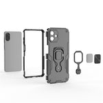 For Samsung Galaxy A07 4G Case Rotatable Ring Kickstand PC + TPU Shockproof Phone Cover