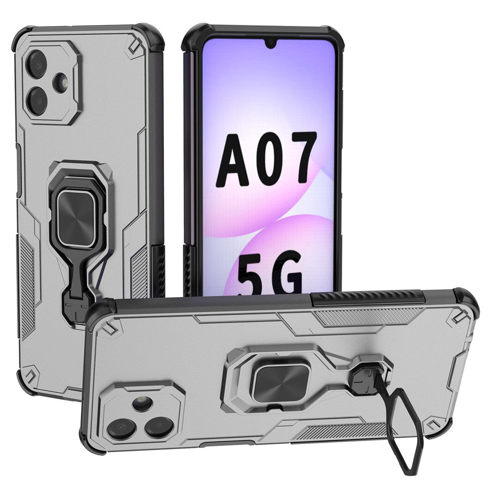 For Samsung Galaxy A07 4G Case Rotatable Ring Kickstand PC + TPU Shockproof Phone Cover