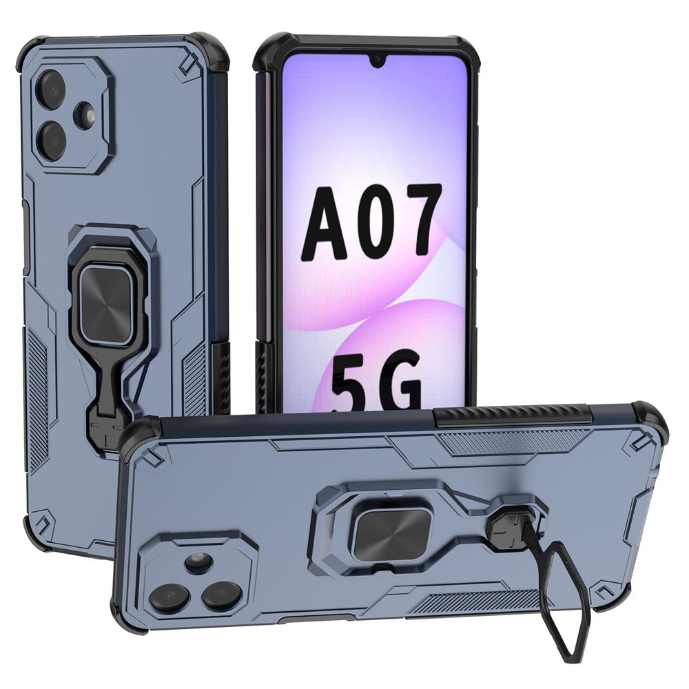 For Samsung Galaxy A07 4G Case Rotatable Ring Kickstand PC + TPU Shockproof Phone Cover