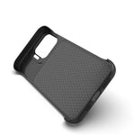 For iPhone 14 Pro Magnetic Case with Lens Frame Kickstand Carbon Fiber Texture Hard PC Half-Wrapped Phone Cover