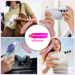 For Samsung Galaxy A35 5G Magnetic Case PC + TPU Matte Phone Cover with 2Pcs Camera Protector + 2Pcs Screen Protector