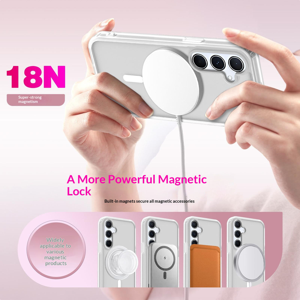 For Samsung Galaxy A35 5G Magnetic Case PC + TPU Matte Phone Cover with 2Pcs Camera Protector + 2Pcs Screen Protector