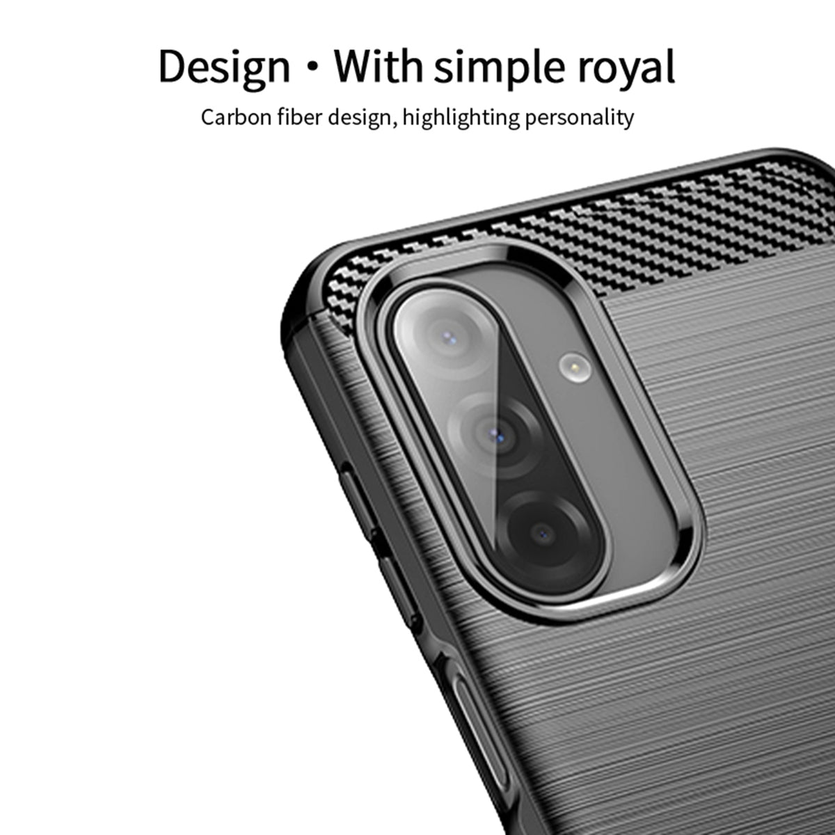 MOFI for Samsung Galaxy A27 5G Back Cover Brushed Texture Carbon Fiber Soft TPU Case