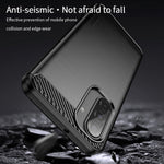 MOFI for Samsung Galaxy A27 5G Back Cover Brushed Texture Carbon Fiber Soft TPU Case