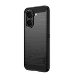 MOFI til Honor X7e 4G Bagcover Børstet Tekstur Kulfiber Blødt TPU-etui