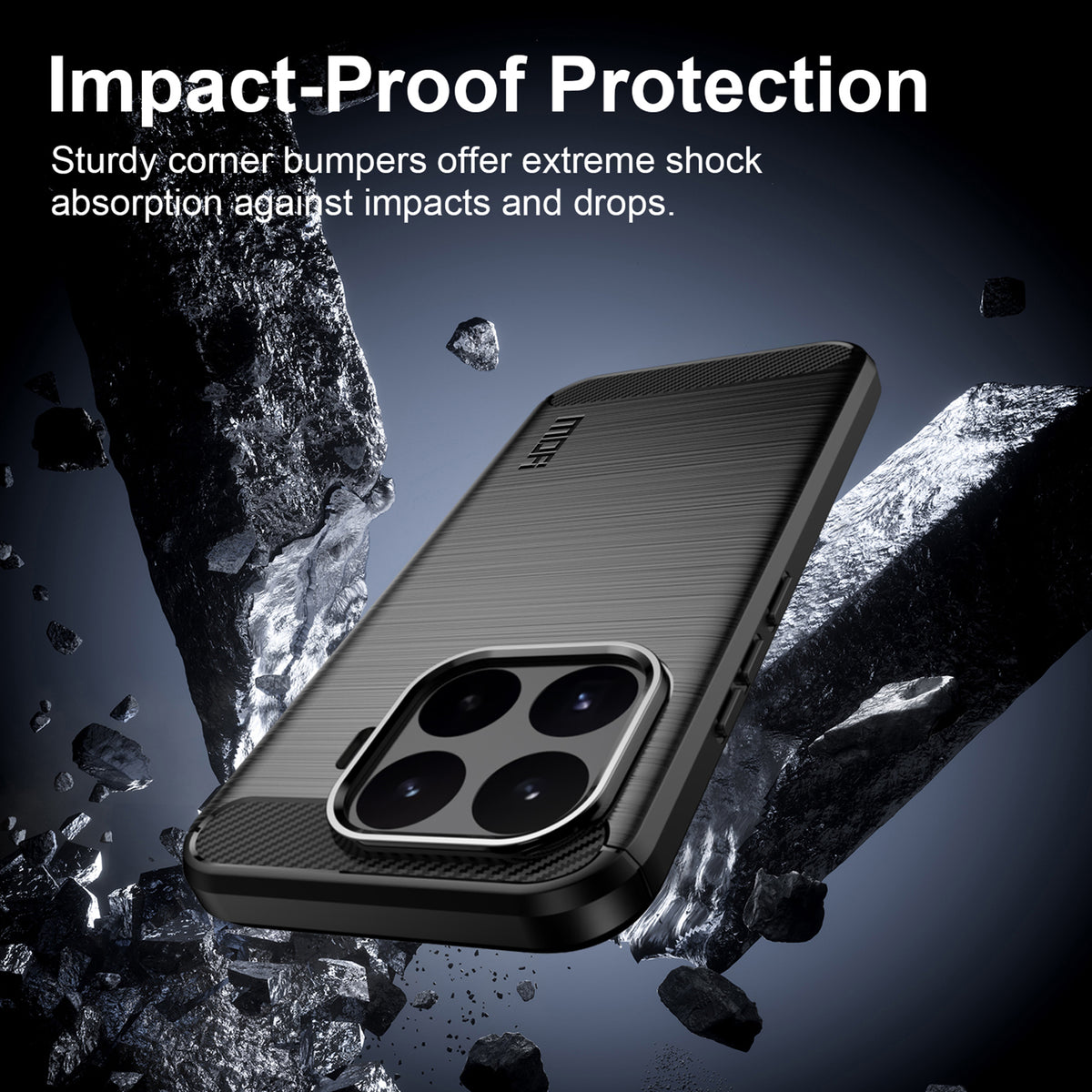 MOFI for Xiaomi 17T Back Cover  Brushed Texture Carbon Fiber Soft TPU Case