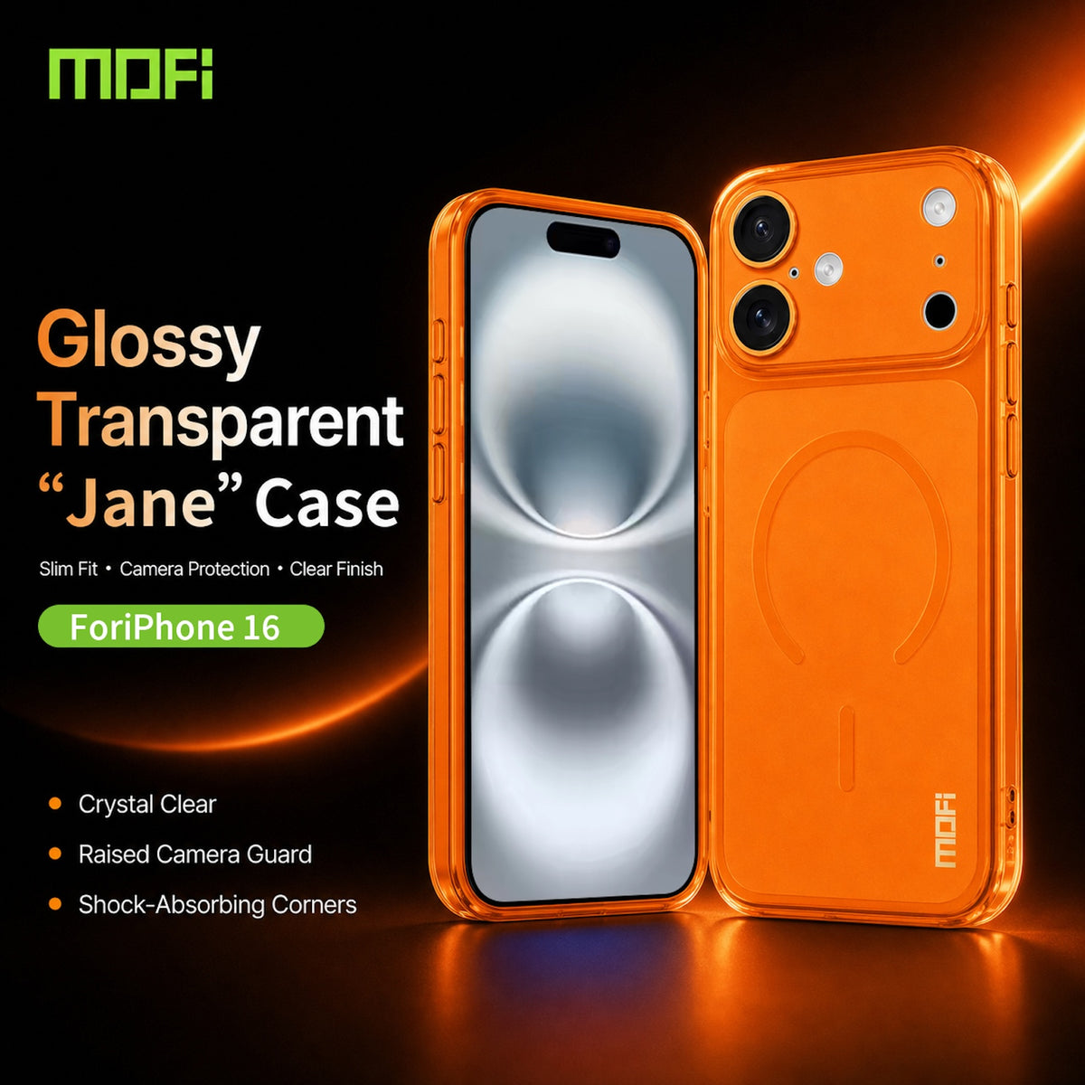 MOFI for iPhone 16 Simple Series Matte Translucent TPU Full-Cover Phone Case with Mirror Film