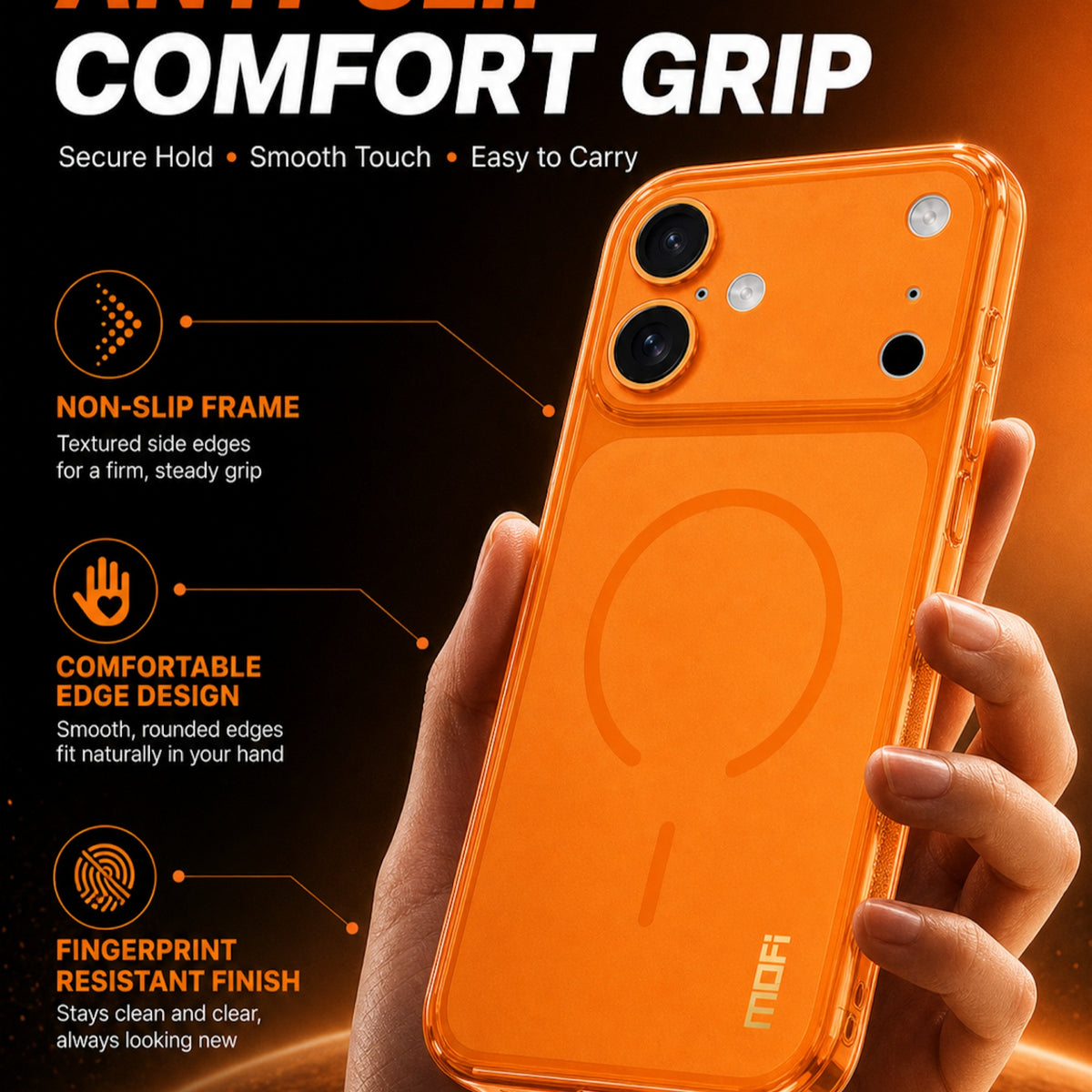 MOFI for iPhone 16 Simple Series Matte Translucent TPU Full-Cover Phone Case with Mirror Film