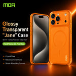 MOFI for iPhone 15 Pro Max Simple Series Matte Translucent TPU Full-Cover Phone Case with Mirror Film