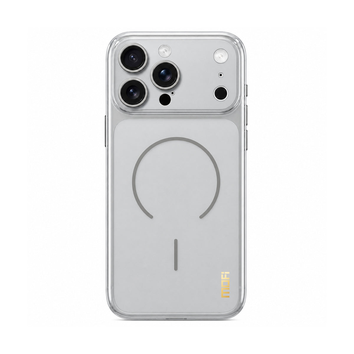 MOFI for iPhone 15 Pro Max Simple Series Matte Translucent TPU Full-Cover Phone Case with Mirror Film