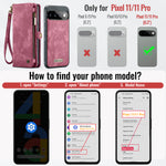 CASEME for Google Pixel 11 Pro / Google Pixel 11 008 Phone Cases Leather Cover with Detachable Wallet and Strap