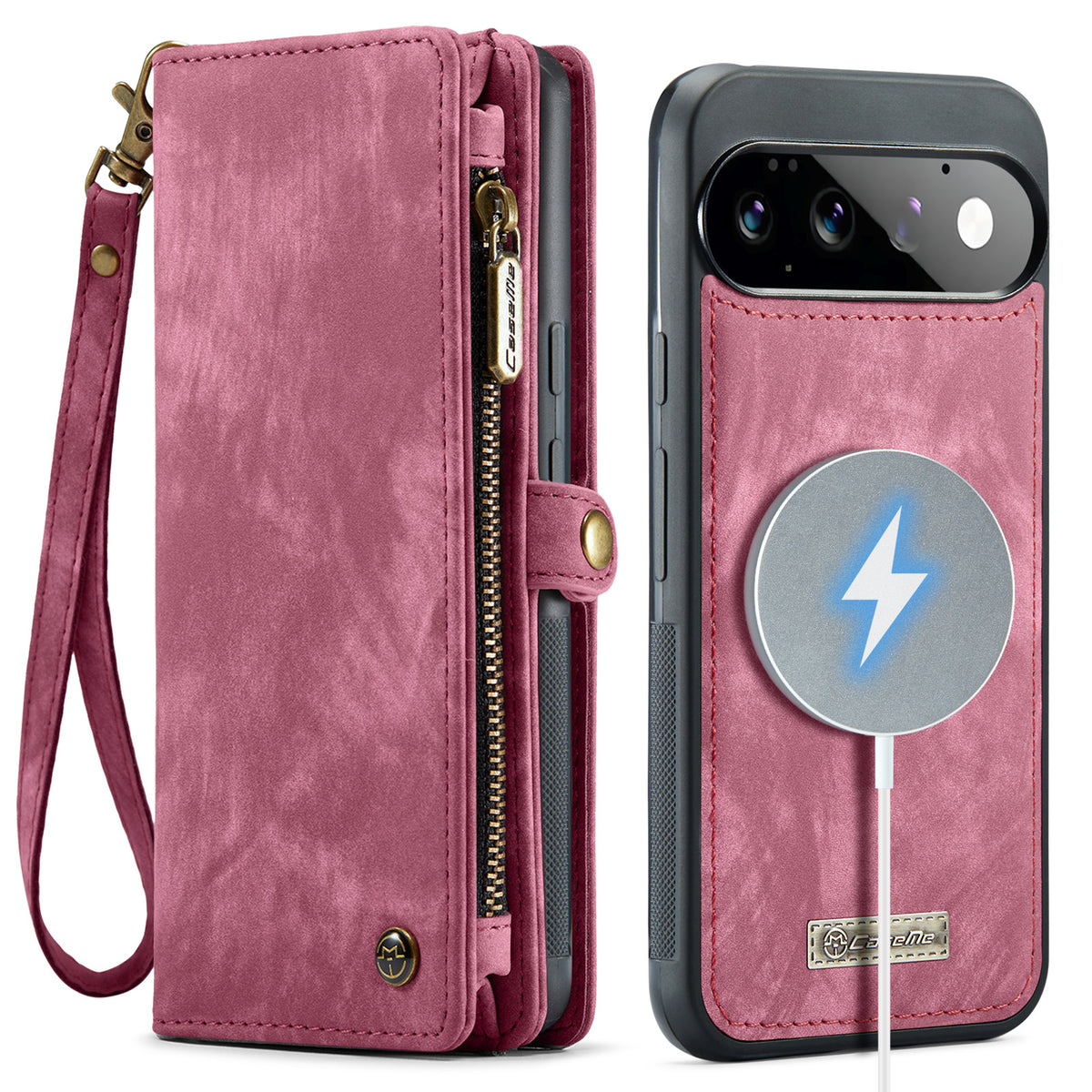 CASEME for Google Pixel 11 Pro / Google Pixel 11 008 Phone Cases Leather Cover with Detachable Wallet and Strap