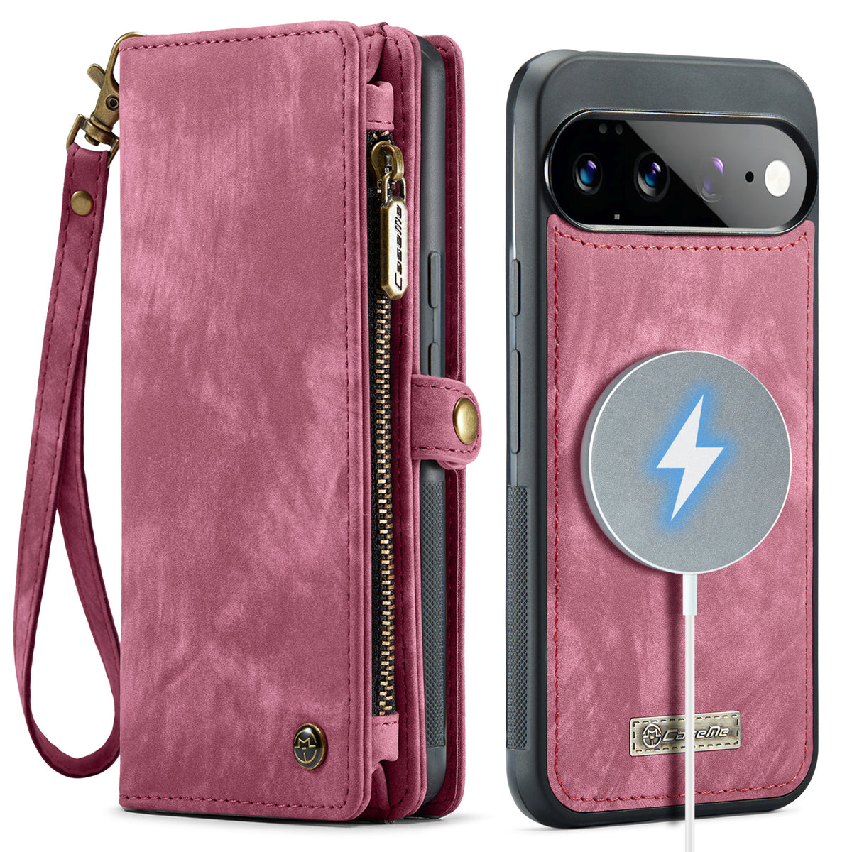 CASEME for Google Pixel 11 Pro XL 008 Phone Cases Leather Cover with Detachable Wallet and Strap