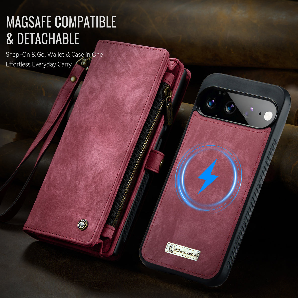 CASEME for Google Pixel 11 Pro XL 008 Phone Cases Leather Cover with Detachable Wallet and Strap