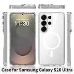 Til Samsung Galaxy S26 Ultra Magnetisk Cover TPU + Akryl Klart Telefoncover med 2 stk. Kameralinsebeskyttere + 2 stk. Hærdet Glas Skærmbeskyttere