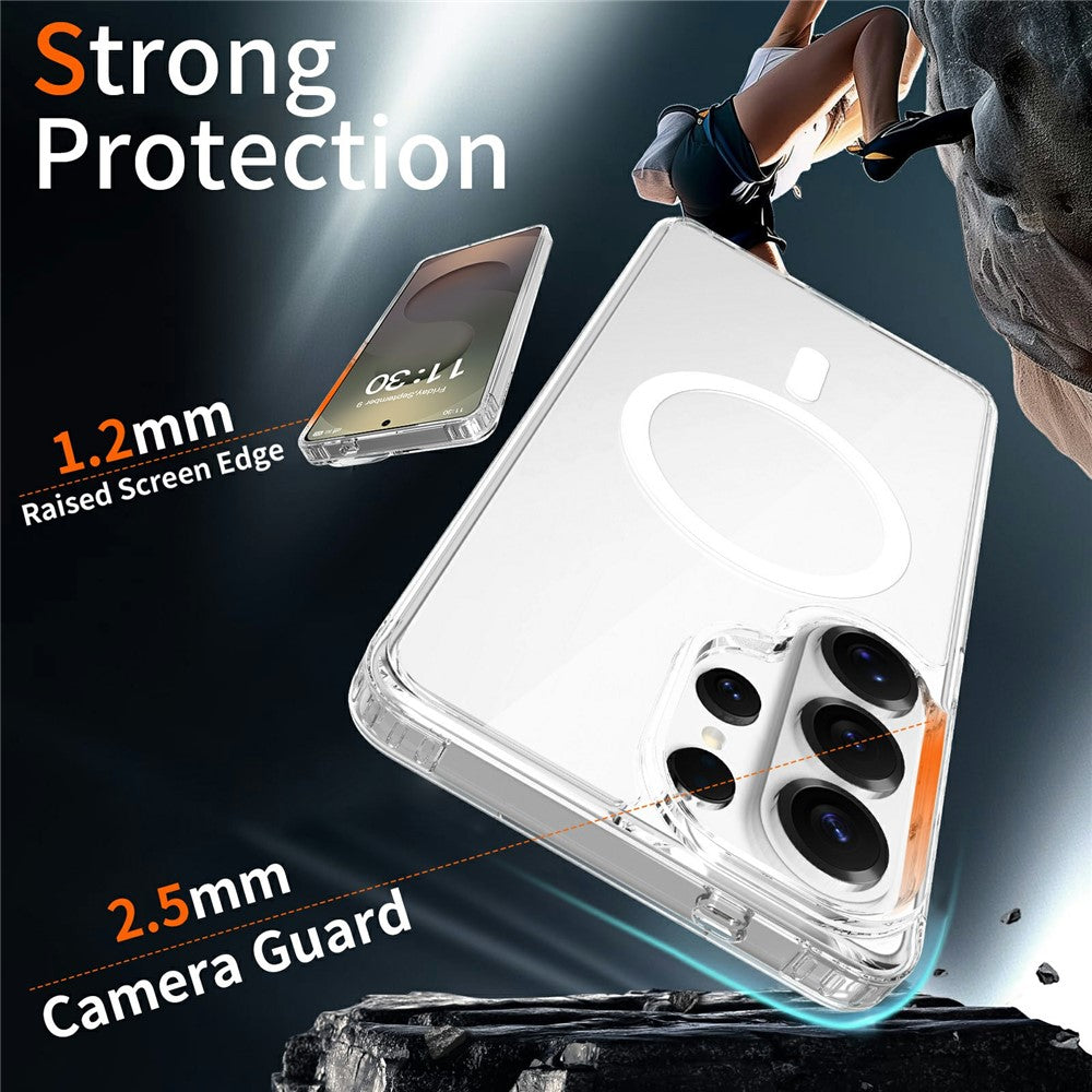 Til Samsung Galaxy S26 Ultra Magnetisk Cover TPU + Akryl Klart Telefoncover med 2 stk. Kameralinsebeskyttere + 2 stk. Hærdet Glas Skærmbeskyttere