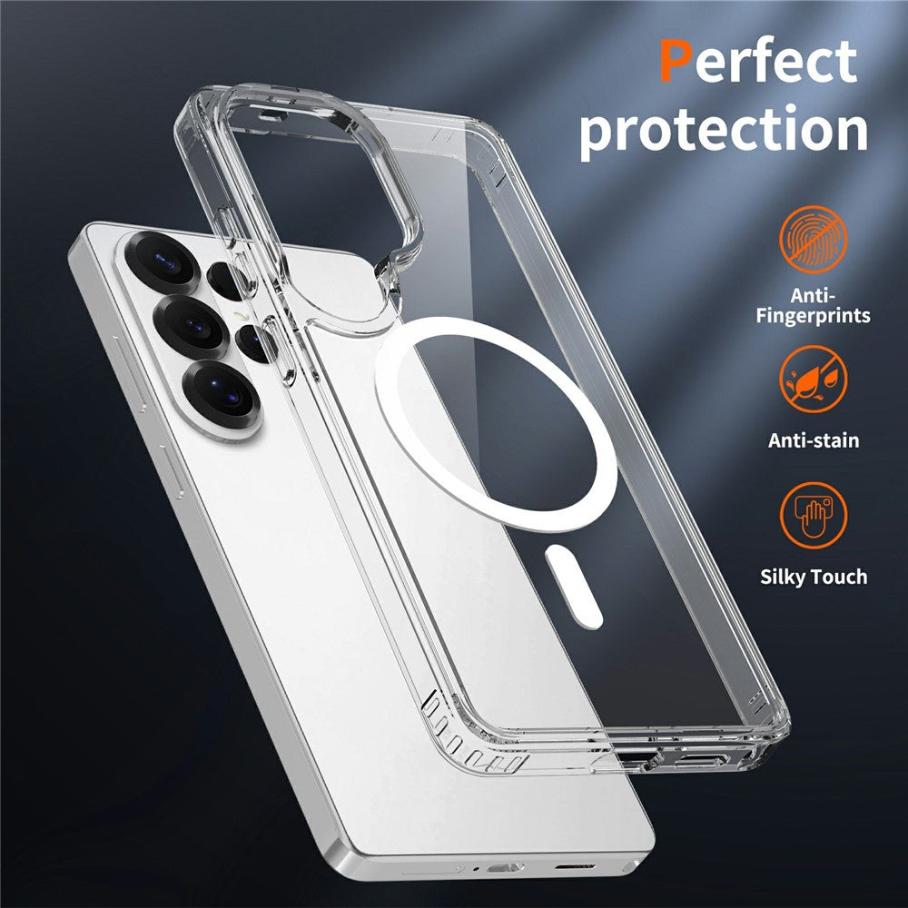 Til Samsung Galaxy S26 Ultra Magnetisk Cover TPU + Akryl Klart Telefoncover med 2 stk. Kameralinsebeskyttere + 2 stk. Hærdet Glas Skærmbeskyttere