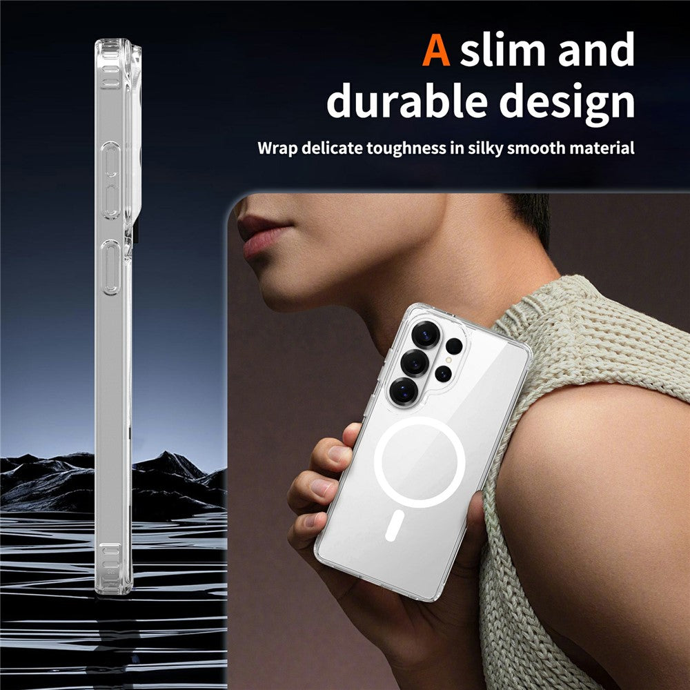 Til Samsung Galaxy S26 Ultra Magnetisk Cover TPU + Akryl Klart Telefoncover med 2 stk. Kameralinsebeskyttere + 2 stk. Hærdet Glas Skærmbeskyttere