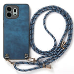 For OnePlus N6 4G Case Retro Leather Phone Back Cover with Adjustable Strap