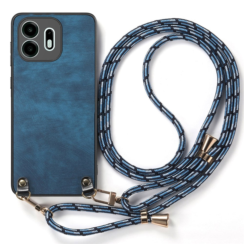 For OnePlus N6 4G Case Retro Leather Phone Back Cover with Adjustable Strap