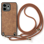 For OnePlus N6 4G Case Retro Leather Phone Back Cover with Adjustable Strap
