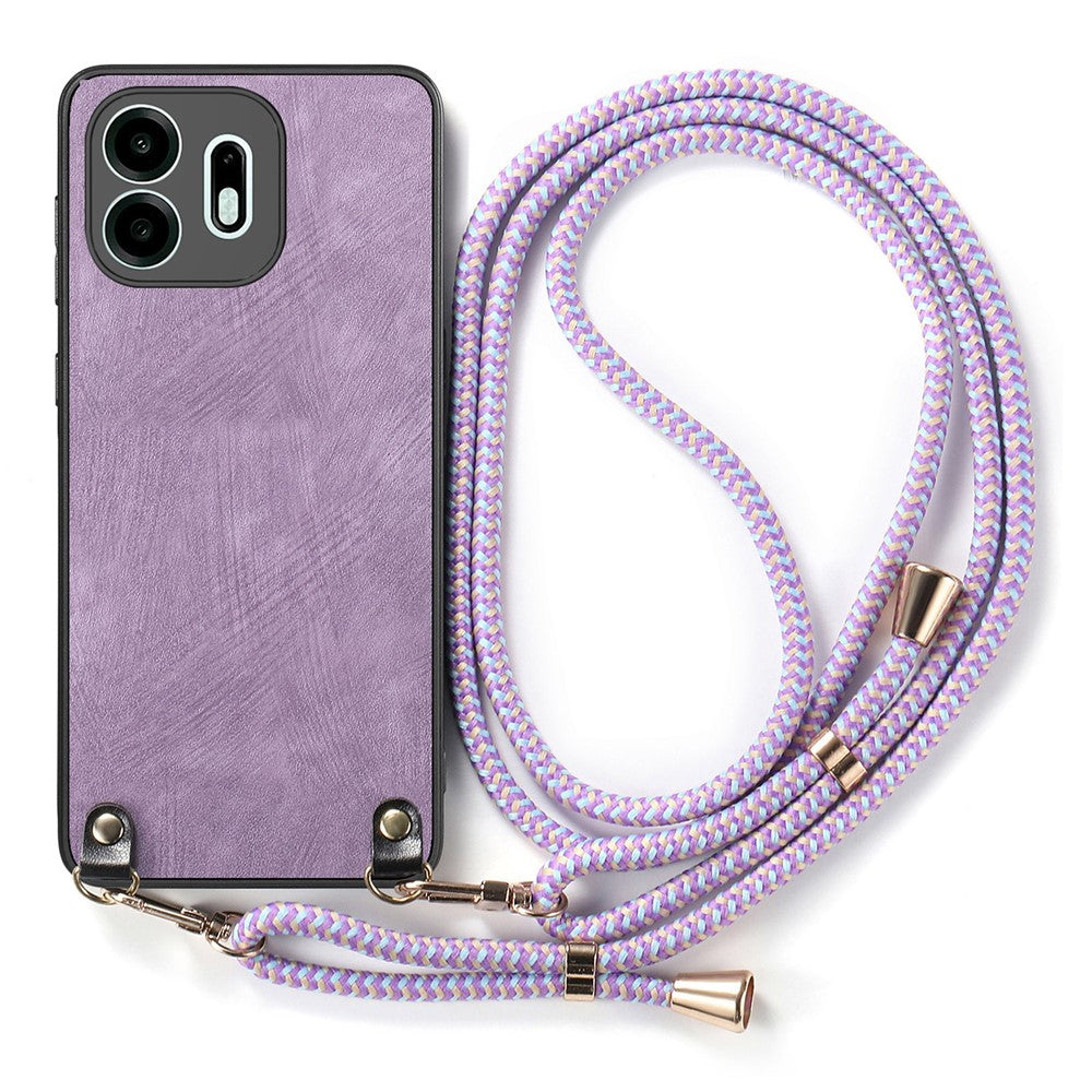 For OnePlus N6 4G Case Retro Leather Phone Back Cover with Adjustable Strap