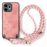 For OnePlus N6 4G Case Retro Leather Phone Back Cover with Adjustable Strap