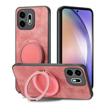 For OnePlus N6 4G Stress Relief Retro Leather Back Cover Phone Case with Rotating Kickstand