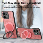 For OnePlus N6 4G Stress Relief Retro Leather Back Cover Phone Case with Rotating Kickstand