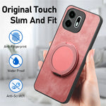 For OnePlus N6 4G Stress Relief Retro Leather Back Cover Phone Case with Rotating Kickstand