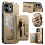 For OnePlus N6 4G Magnetic Case PU Leather + PC + TPU Anti-Scratch Back Cover with Detachable Card Holder
