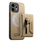 For OnePlus N6 4G Magnetic Case PU Leather + PC + TPU Anti-Scratch Back Cover with Detachable Card Holder