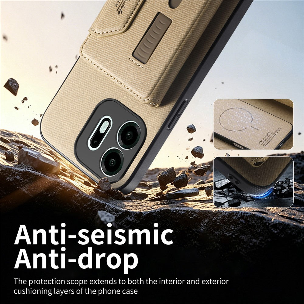 For OnePlus N6 4G Magnetic Case PU Leather + PC + TPU Anti-Scratch Back Cover with Detachable Card Holder