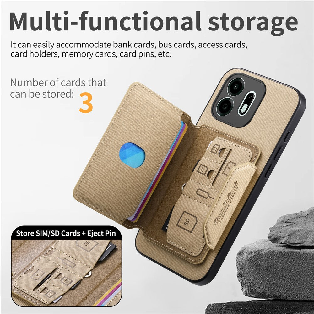 For OnePlus N6 4G Magnetic Case PU Leather + PC + TPU Anti-Scratch Back Cover with Detachable Card Holder