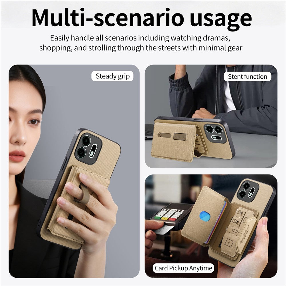 For OnePlus N6 4G Magnetic Case PU Leather + PC + TPU Anti-Scratch Back Cover with Detachable Card Holder