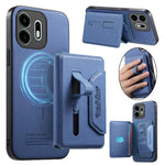 For OnePlus N6 4G Magnetic Case PU Leather + PC + TPU Anti-Scratch Back Cover with Detachable Card Holder