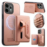 For OnePlus N6 4G Magnetic Case PU Leather + PC + TPU Anti-Scratch Back Cover with Detachable Card Holder
