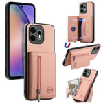 For OnePlus N6 4G Case Zipper Card Holder Kickstand Jeans Cloth Texture Leather Phone Back Cover