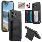 For OnePlus N6 4G Case RFID Blocking Carbon Fiber Leather Phone Back Cover with Card Holder